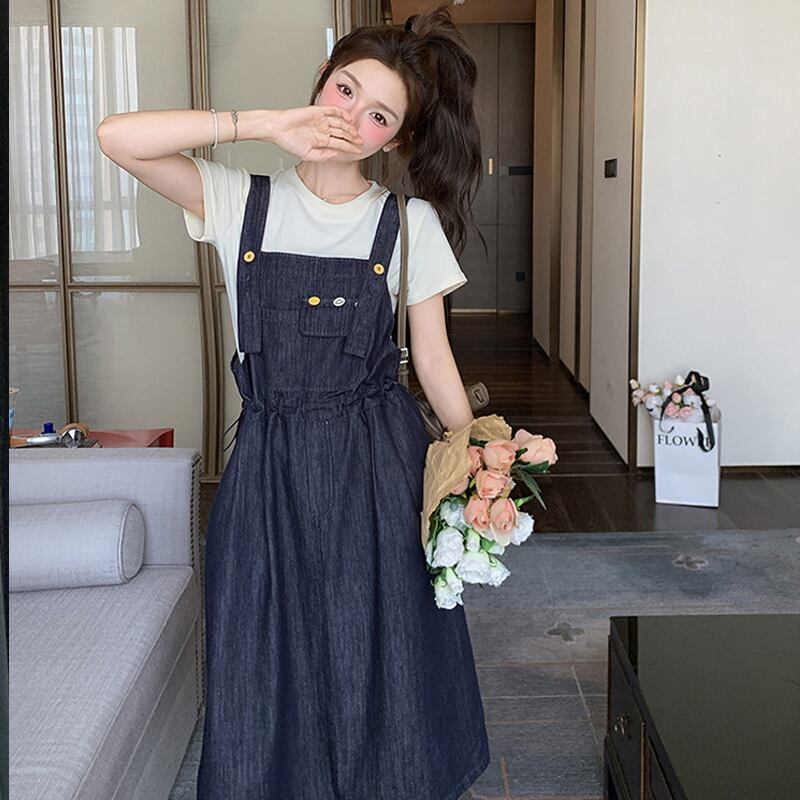 【dress】デニムサロペットスカート Q8321
