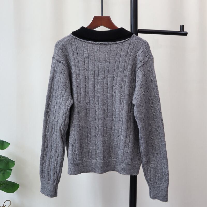 【tops】折り襟ニットセーター　M28584