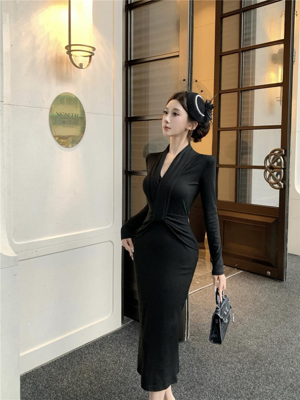 【dress】タイトロングワンピース Q7758