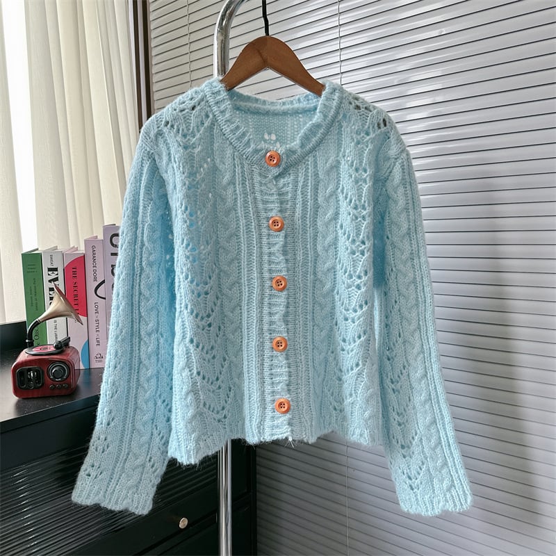【outer】カットワークニットカーデ　M26101