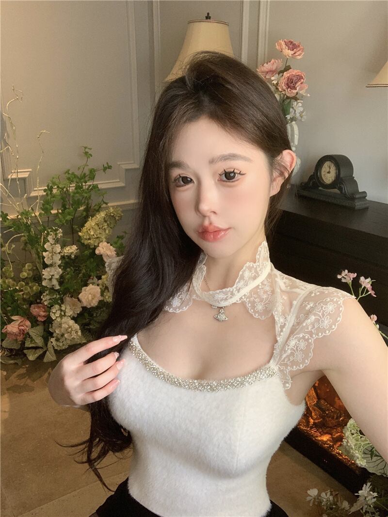 【tops】レースノースリーブキャミソール G20137