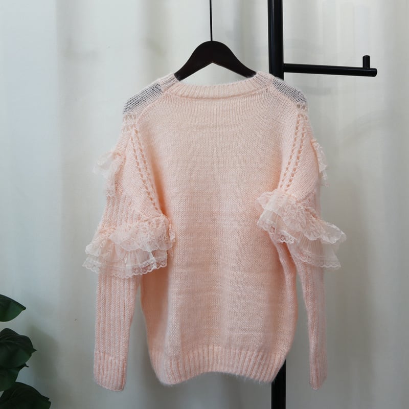 【tops】チュールコンビニットセーター　M29324