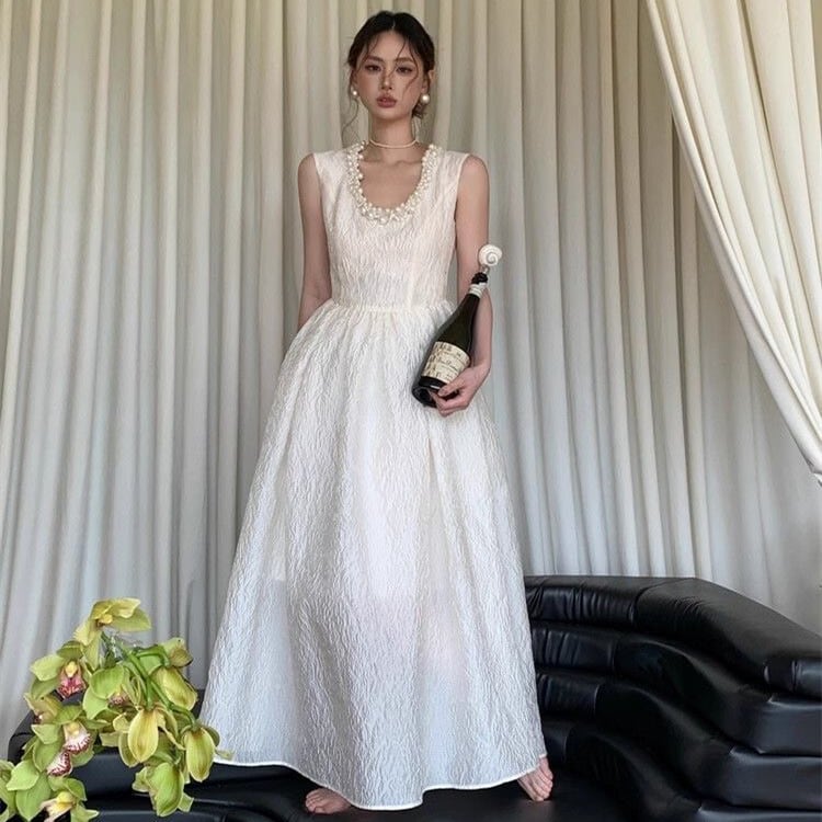 【dress】パールノースリーブワンピース　M24311