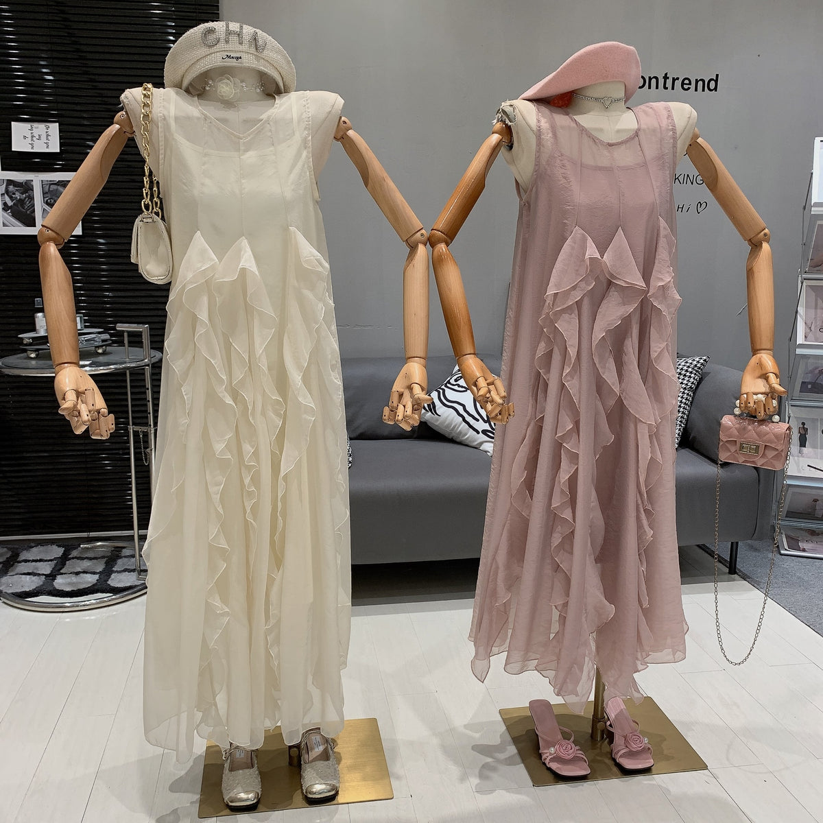 【dress】キャミワンピース×フリルワンピースセット　M24706