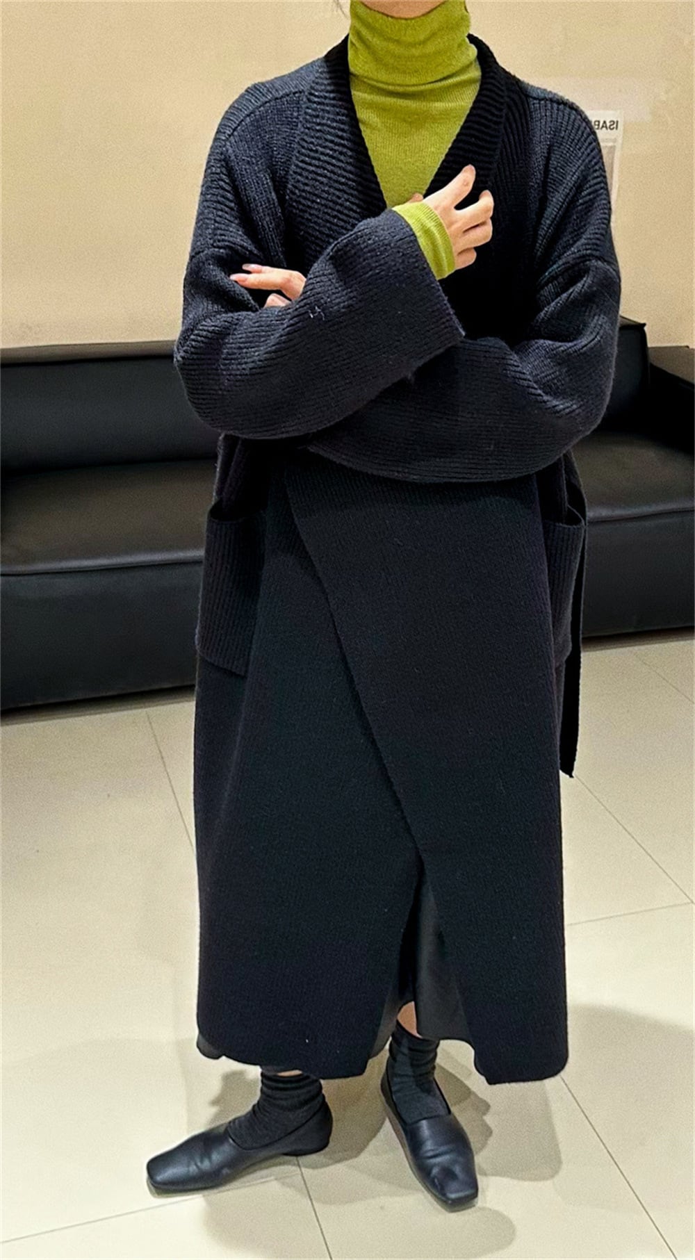 【outer】ロング丈ニットカーデ　M25614