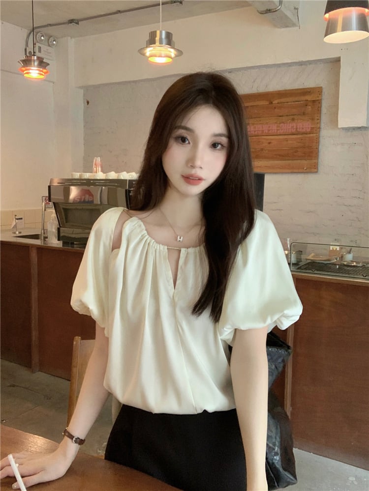 【tops】パフスリーブトップス　M25141
