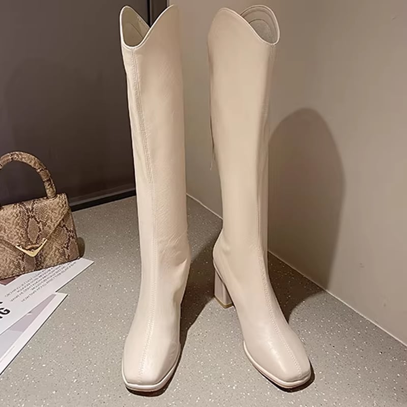【Shoes】2色展開ロングブーツ Q8364