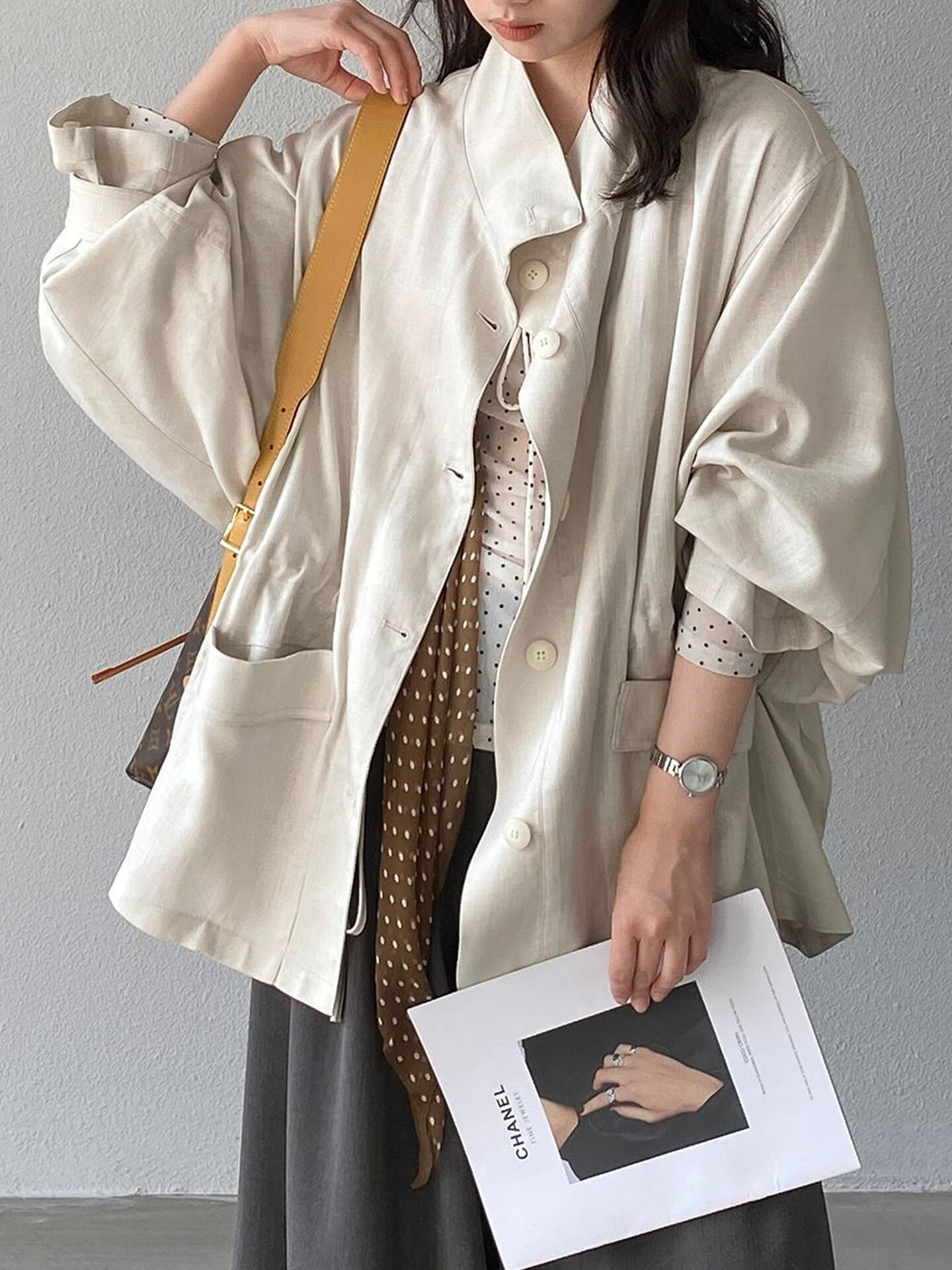 【outer】リネンコート Q8245