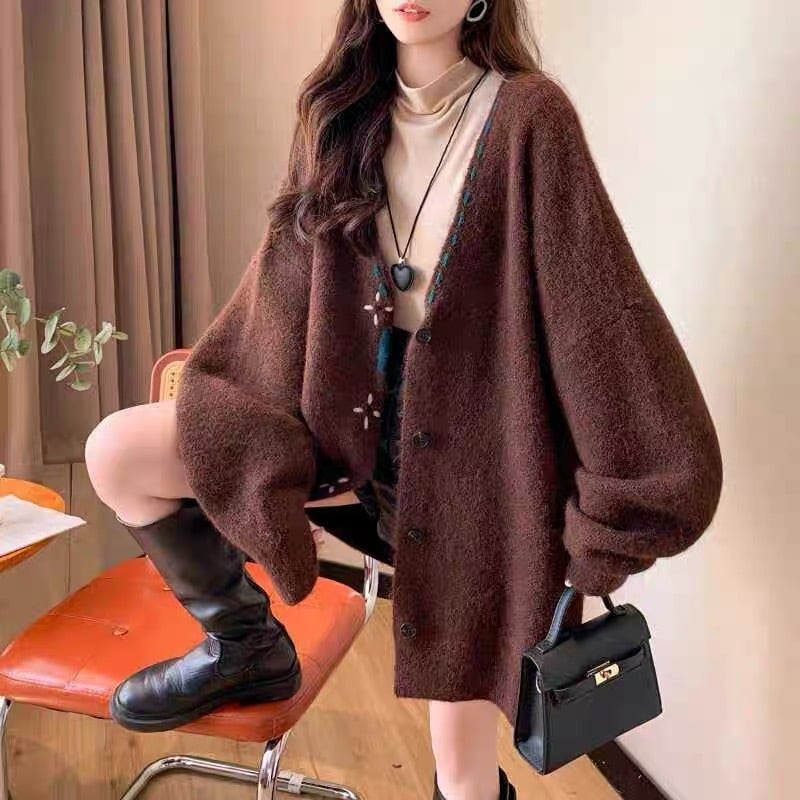 【outer】Vネックニットカーデ　M26131
