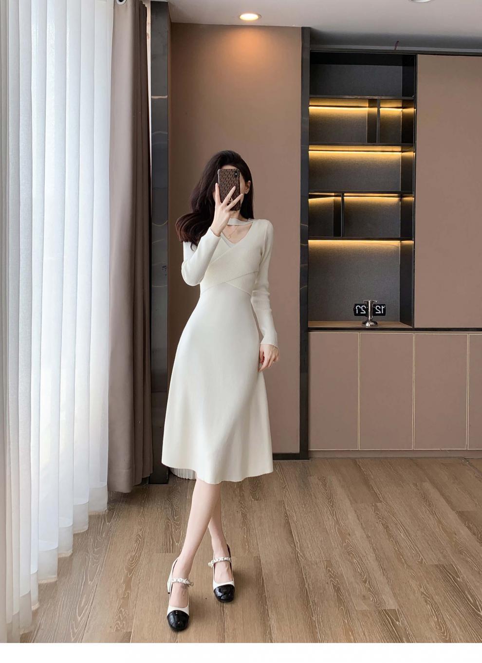 【dress】ホルターネックVネックワンピース　M25693