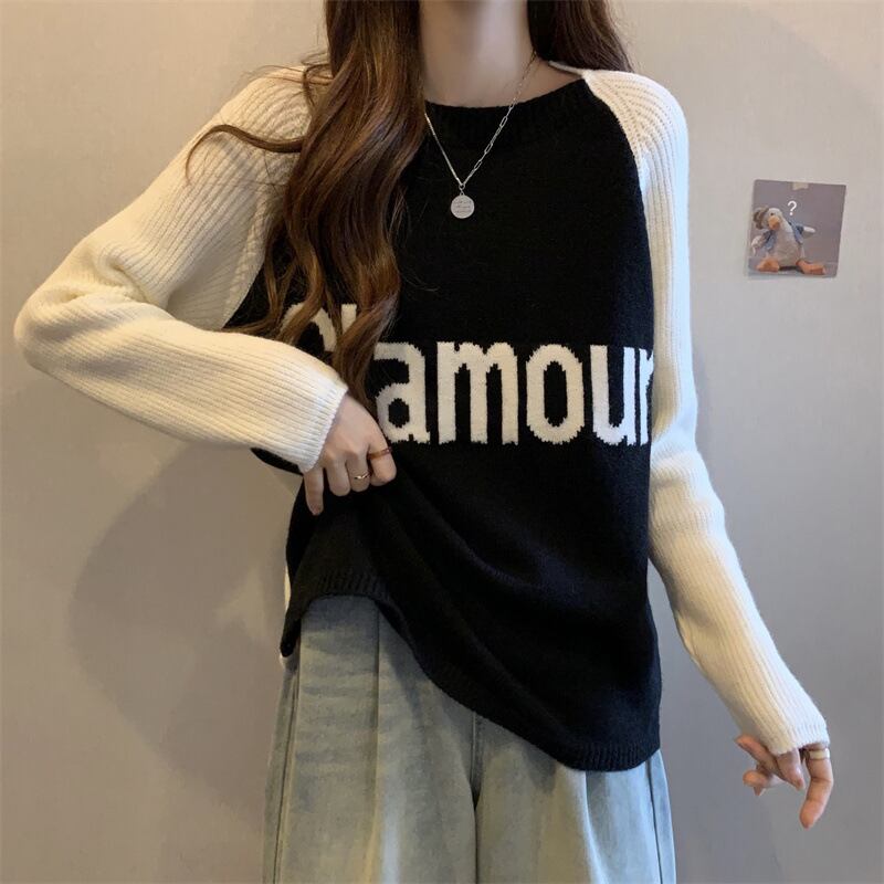 【tops】クルーネックニットセーター　M19085