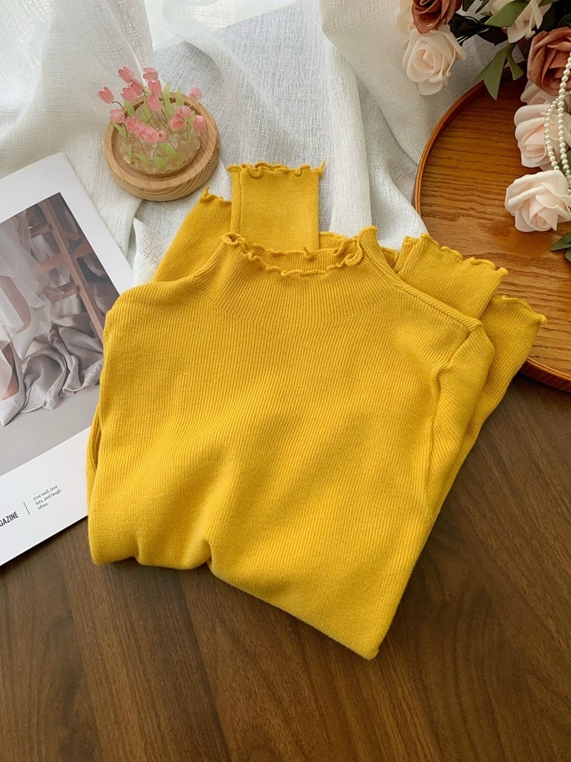 【tops】フリルニットトップス　M27210