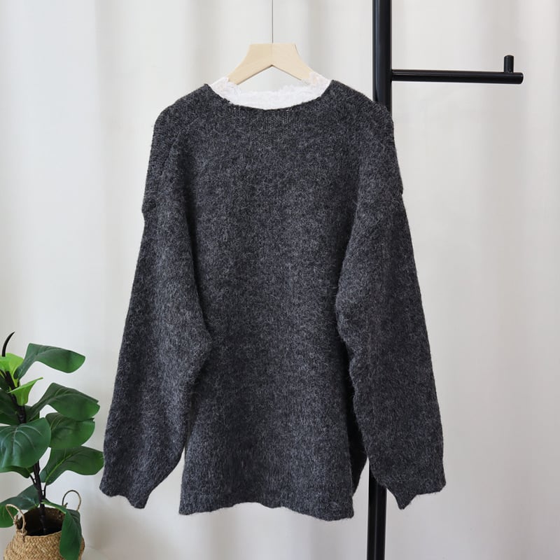 【outer】レース切り替えニットカーデ　M27325