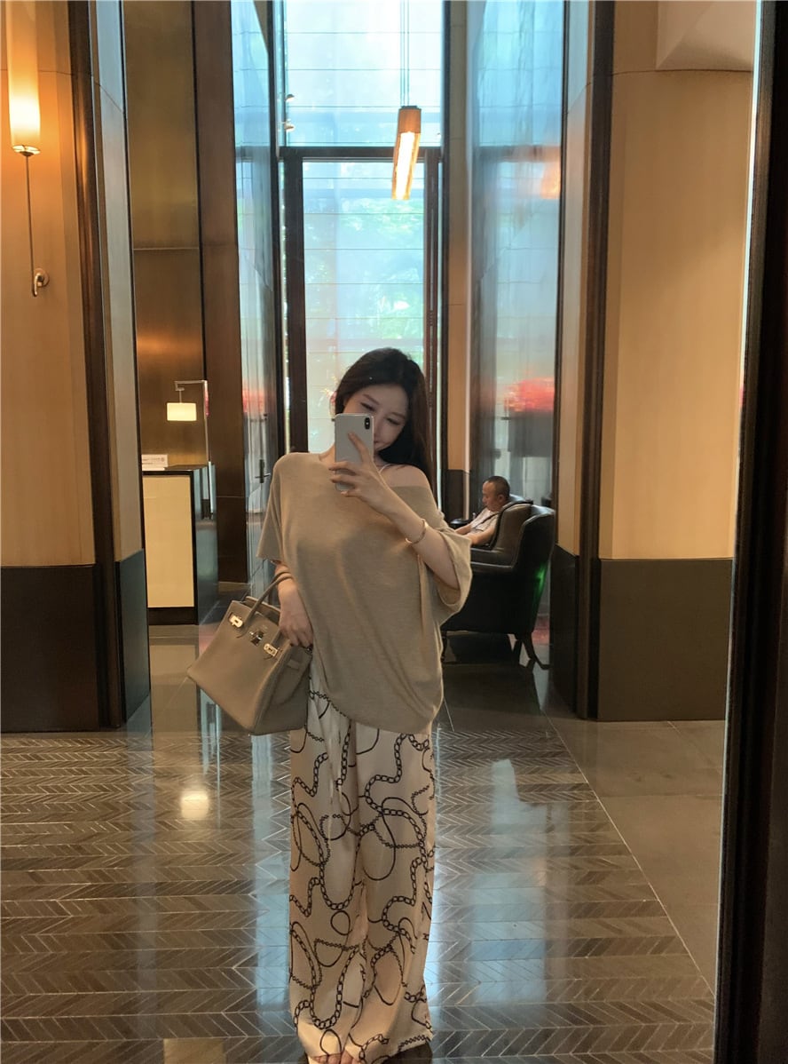 【tops】ニットTシャツ　M24593