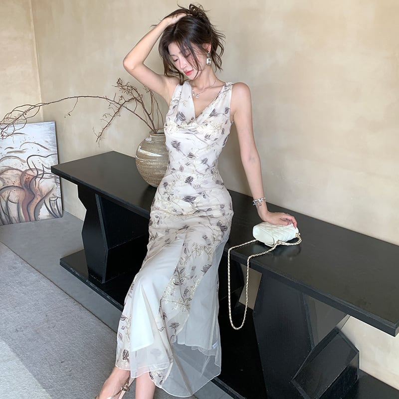 【dress】Vネックワンピース　M24297