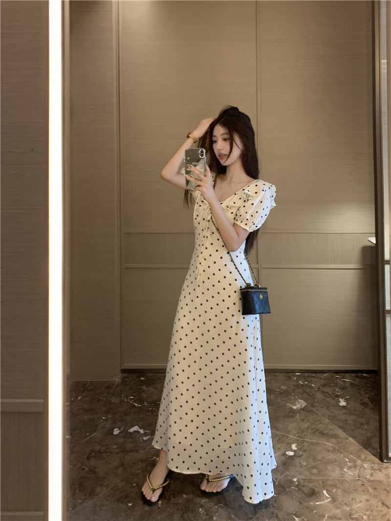 【dress】ドット柄ワンピース　M24031
