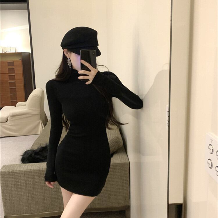【dress】ハイネックニットワンピース　M28509