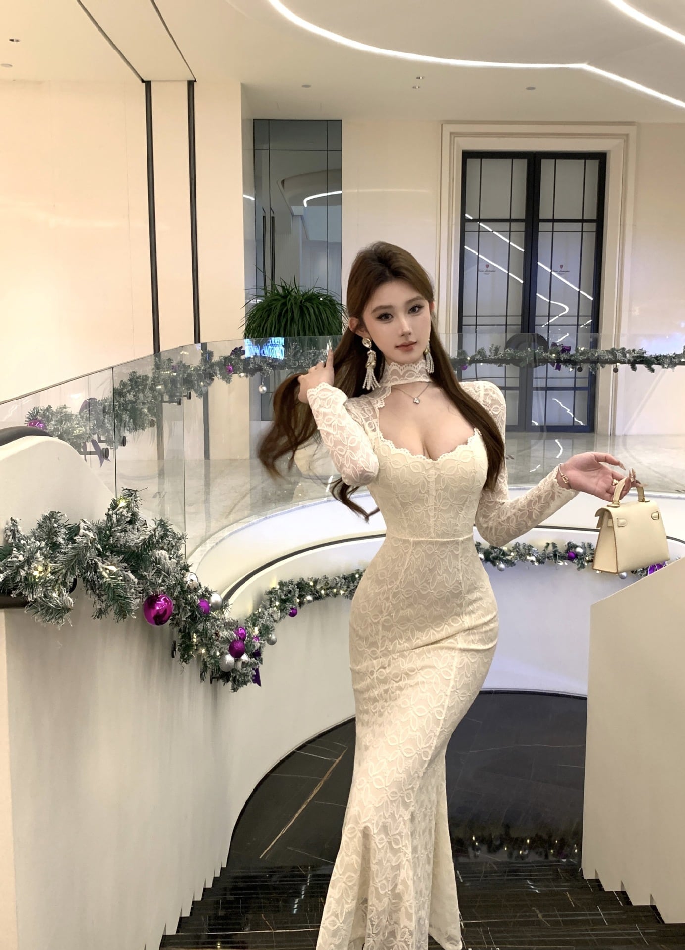 【dress】マーメイドレースワンピース　M29430