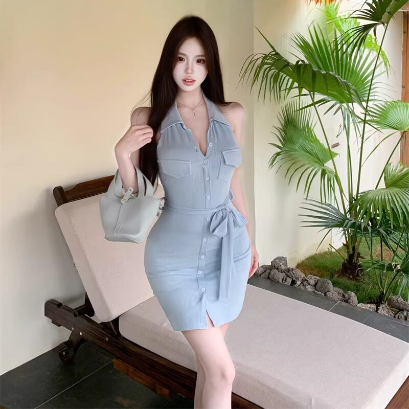 【dress】ノースリーブミニワンピース Q8348