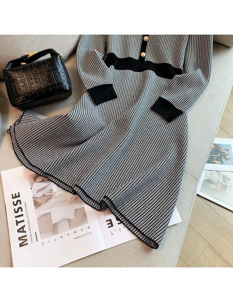 【dress】千鳥格子ワンピース　M25487