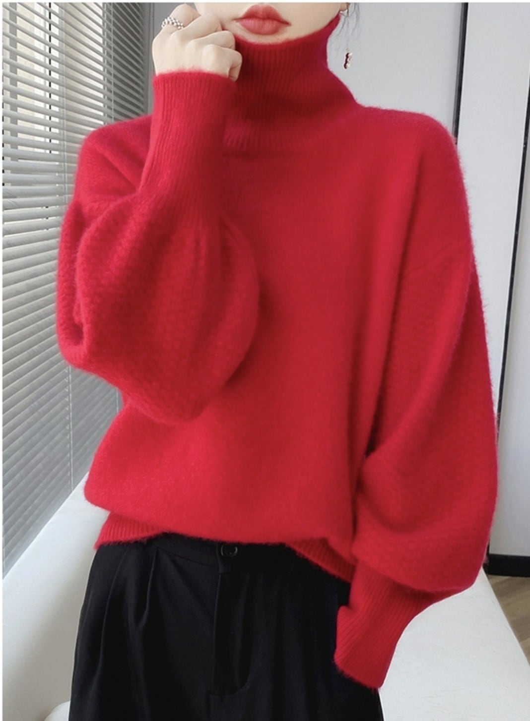 【tops】ハイネックニットセーター　M26231