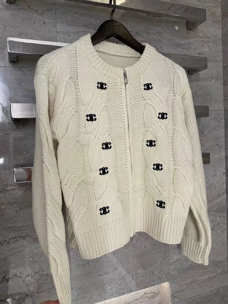 【outer】長袖ニットカーディガンF8341