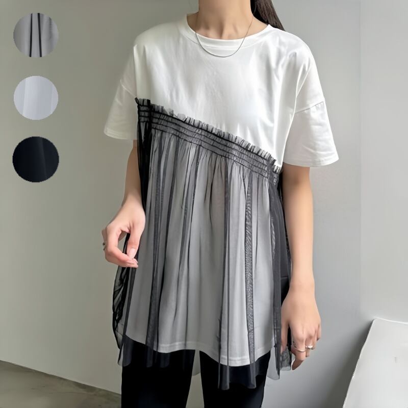 【tops】メッシュ切り替えTシャツG20304