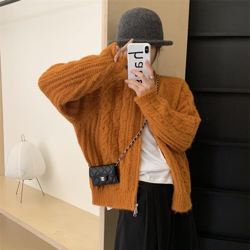【outer】クルーネックニットカーデ　M18941