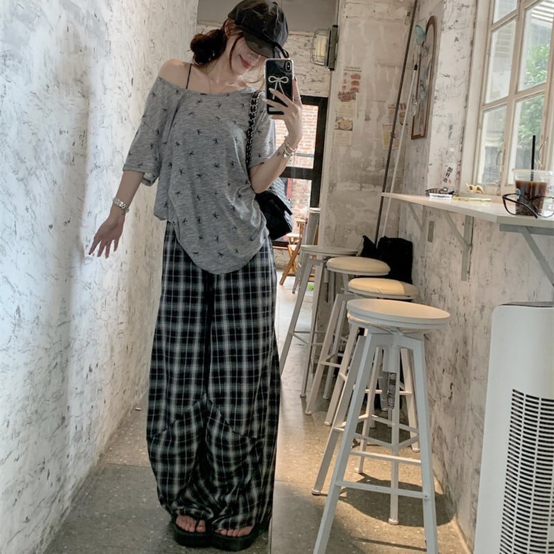 【set】Tシャツ×カジュアルパンツセット　M25139