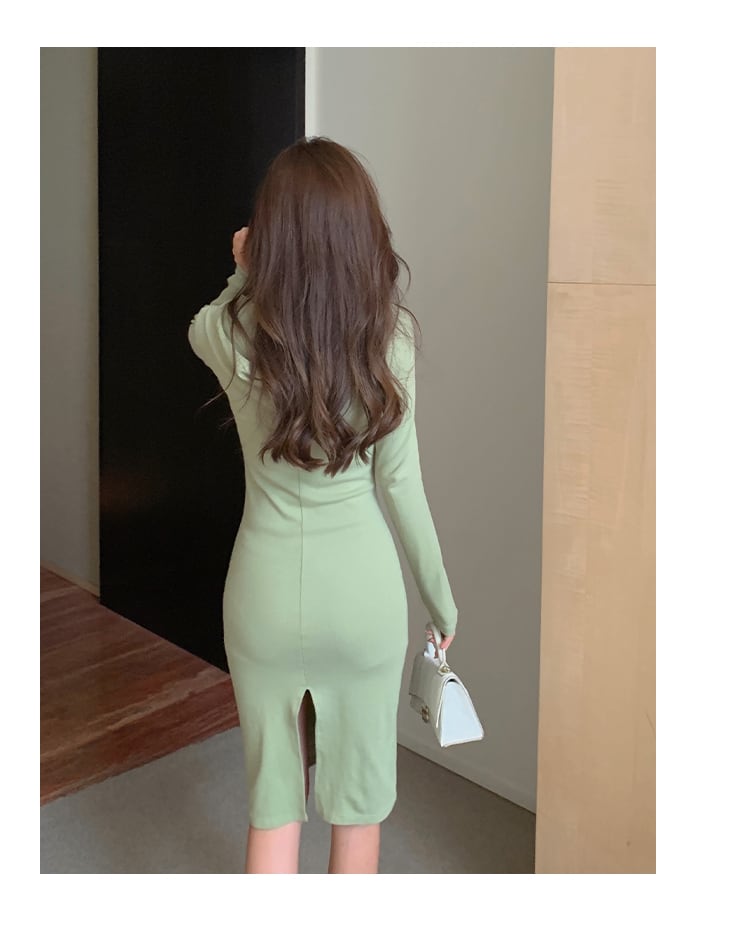 【dress】好感度UP!気質満点レトロデザインファスナーセクシーギャルワンピース G2992