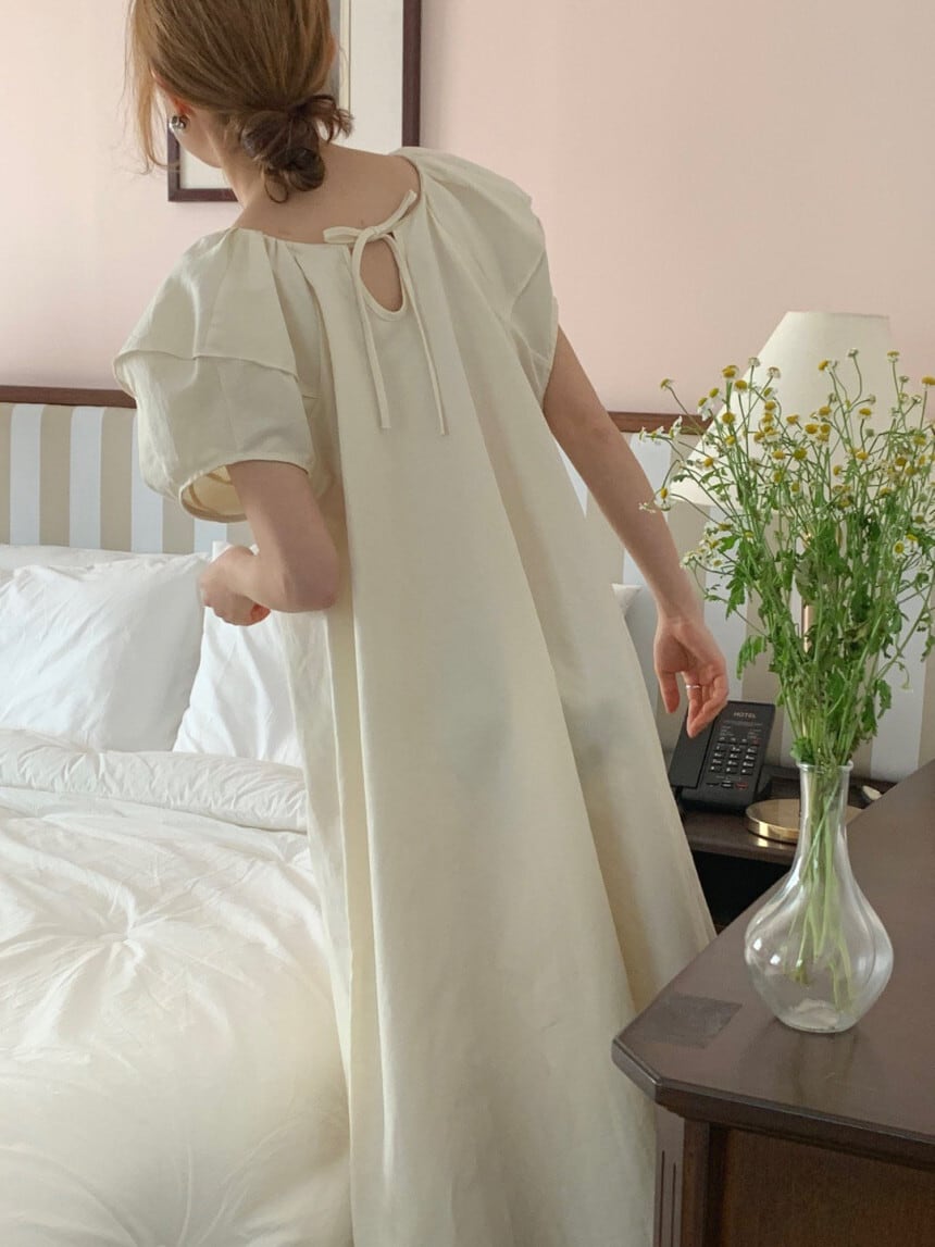 【dress】パフスリーブワンピース　M24627