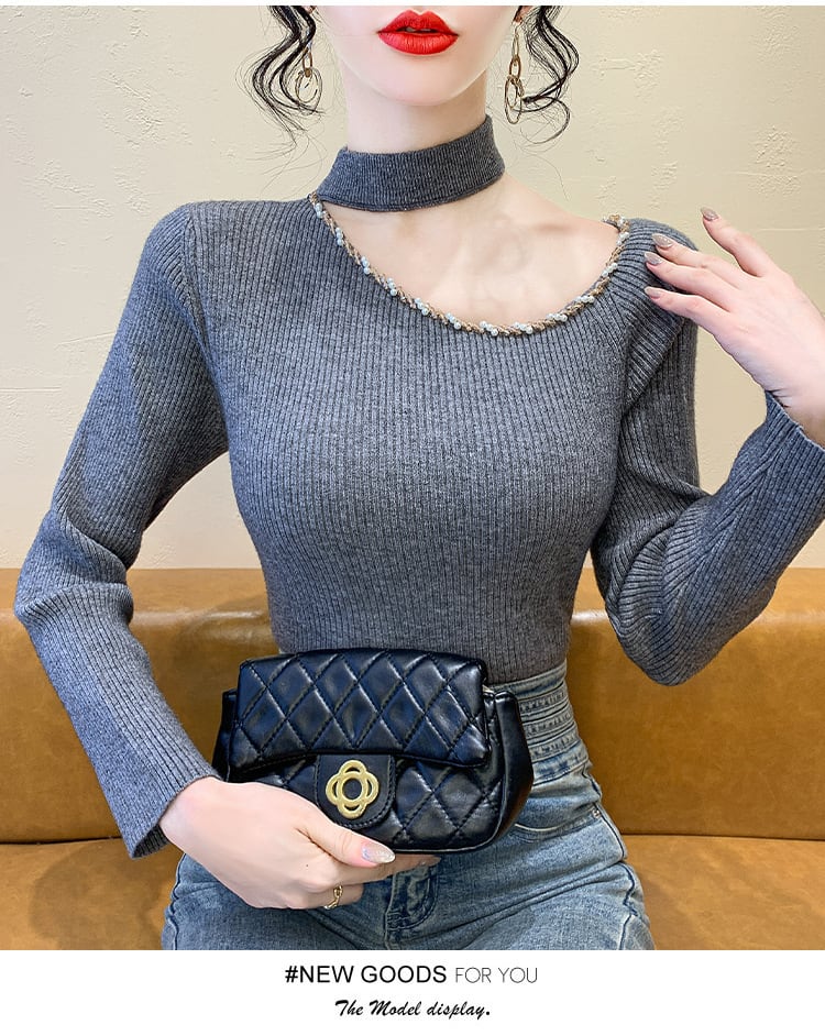 【tops】オフショルダーニットトップス　M27516