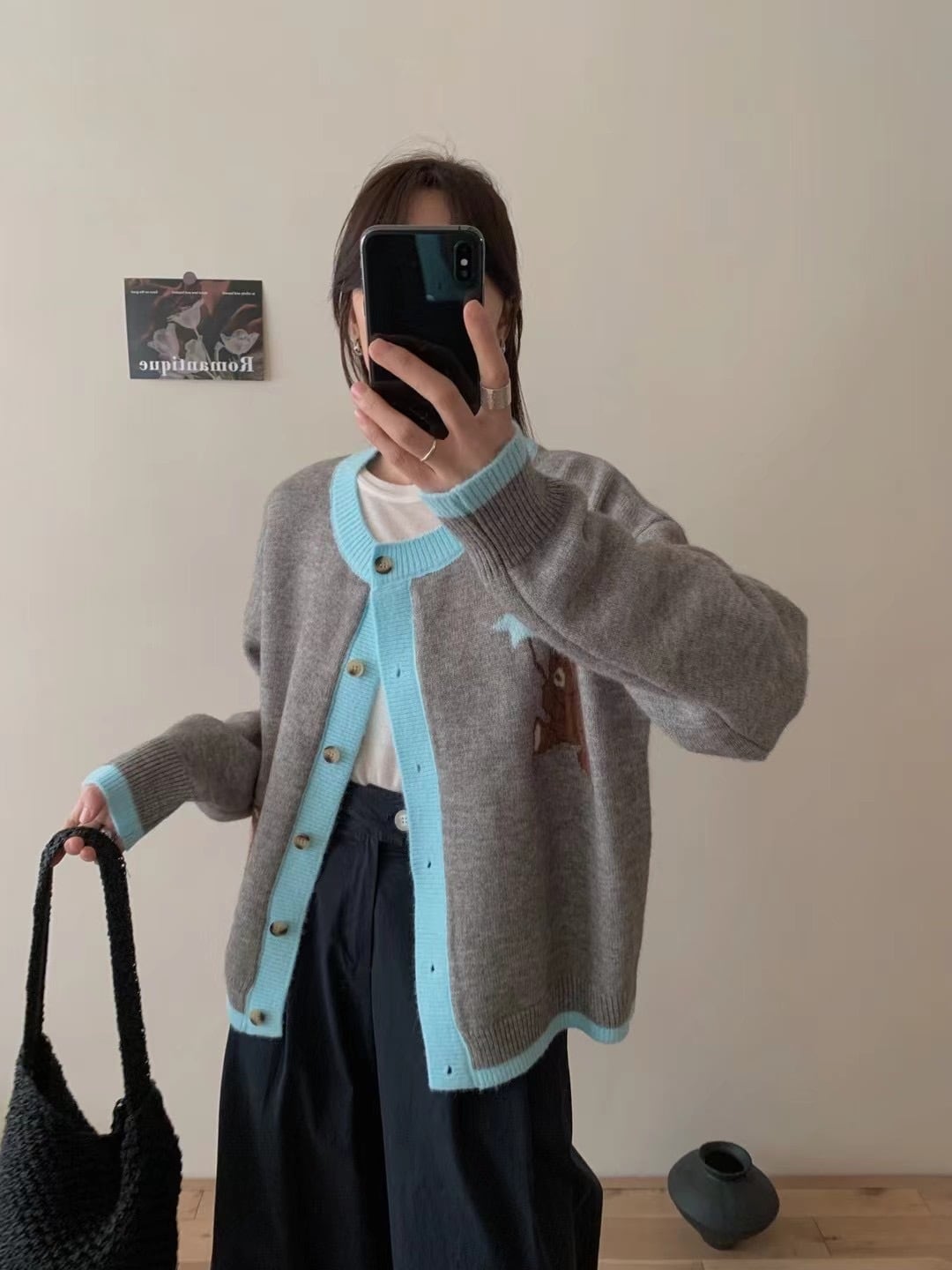 【outer】くまちゃんニットカーデ　M26336