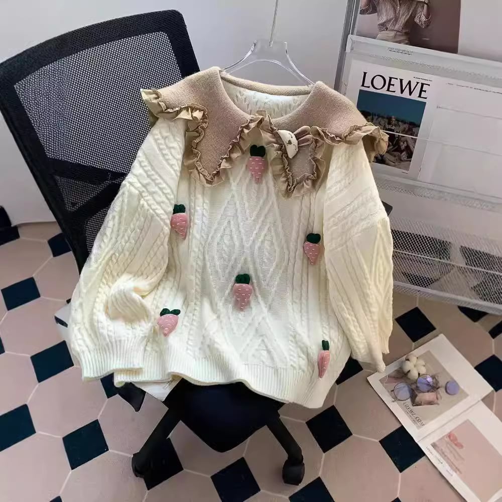 【tops】ドールカラーニットセーター　M28325
