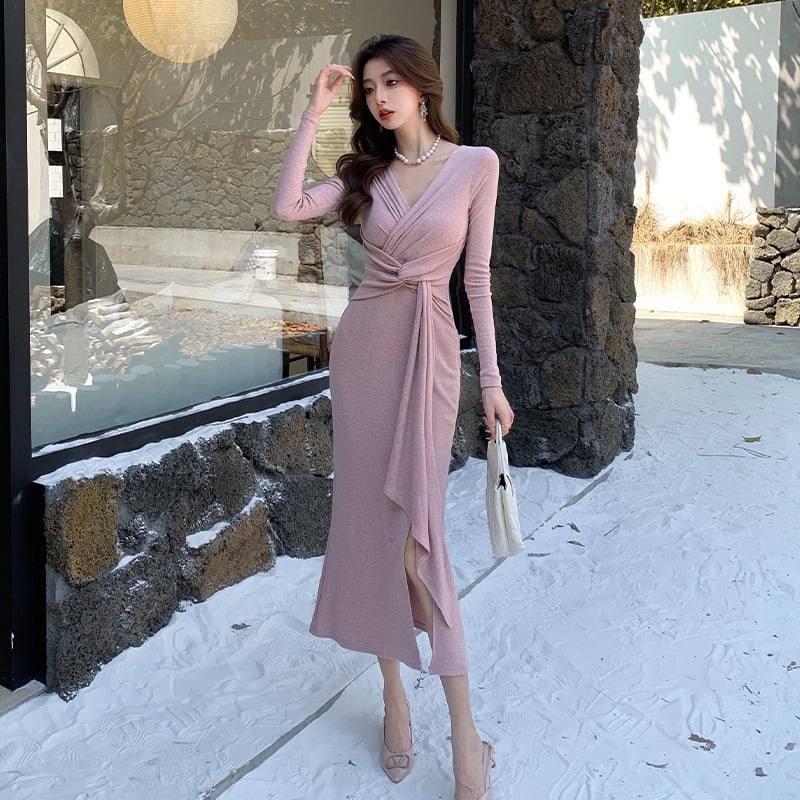 【dress】Vネックワンピース　M29498