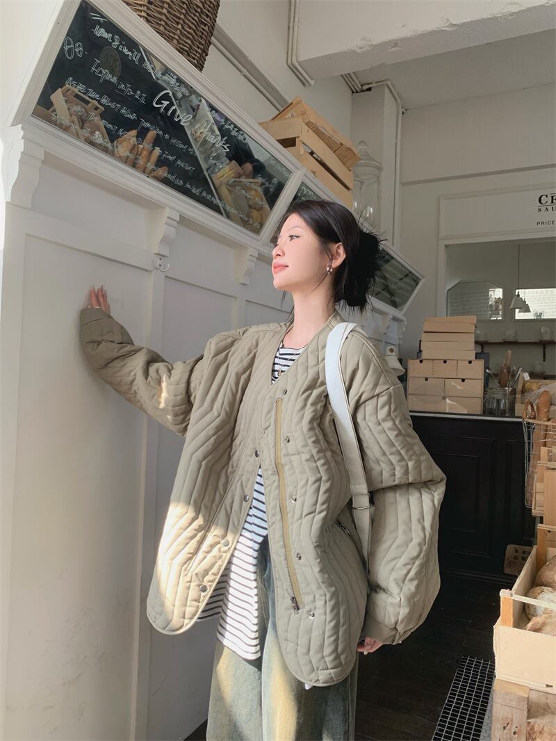【outer】ラウンドネックショートダウン　M28264