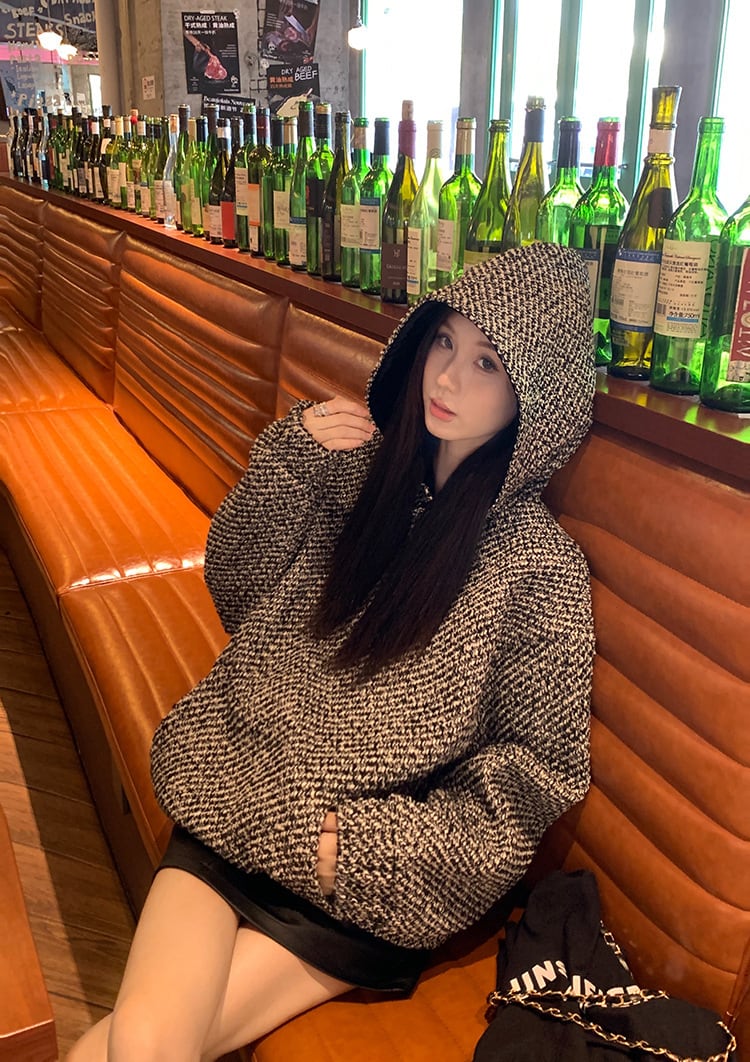 【tops】フード付き厚手パーカーG19985