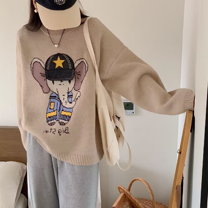 【tops】クルーネックニットセーター　M18557