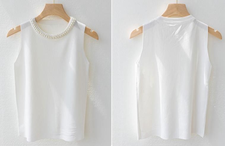 【tops】4色ビーズニットタンクトップF7405