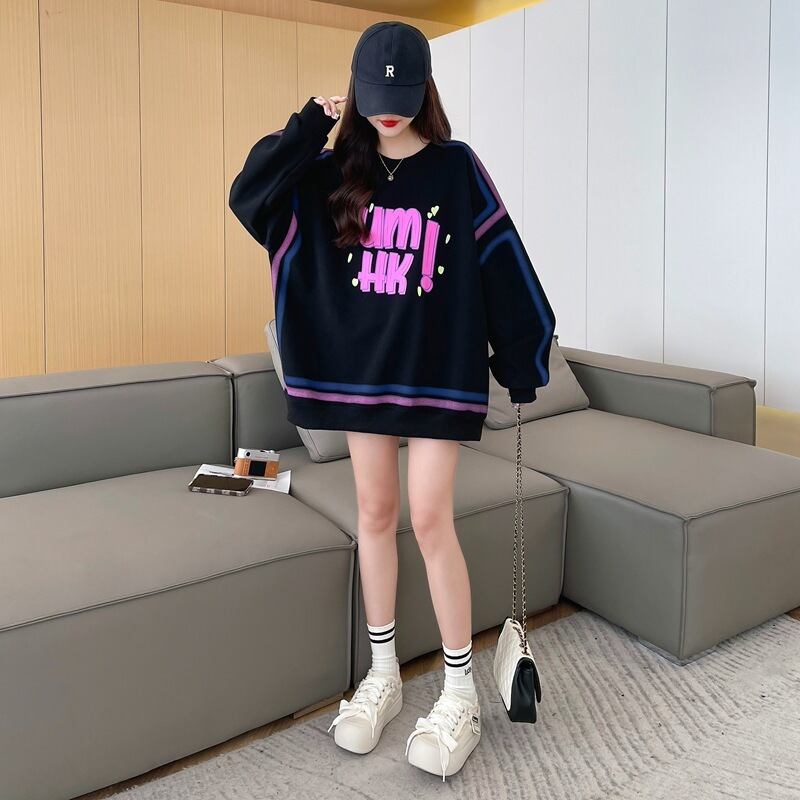 【tops】クルーネックプリントプルオーバー　M18639
