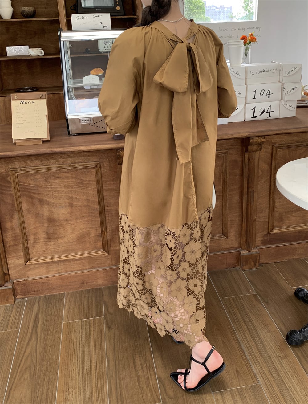 【dress】レース切り替えワンピース　M29778