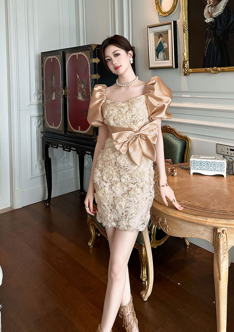 【dress】リボン付きワンピース　M23921