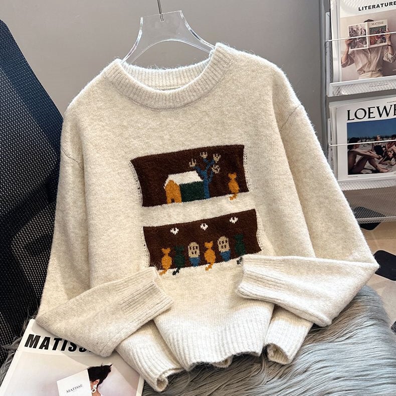 【tops】ジャカードニットセーター　M26421