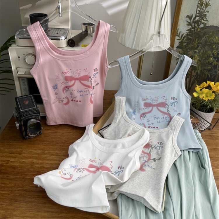 【tops】プリントキャミソール　M24119