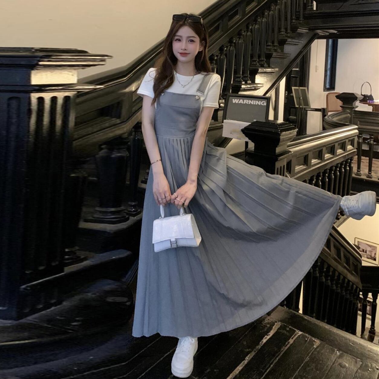 【set】Tシャツ+サロペットワンピース２点セットG21505