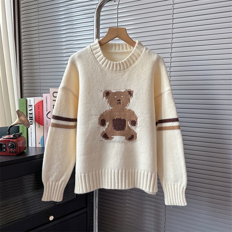【tops】クルーネックニットセーター　M19106