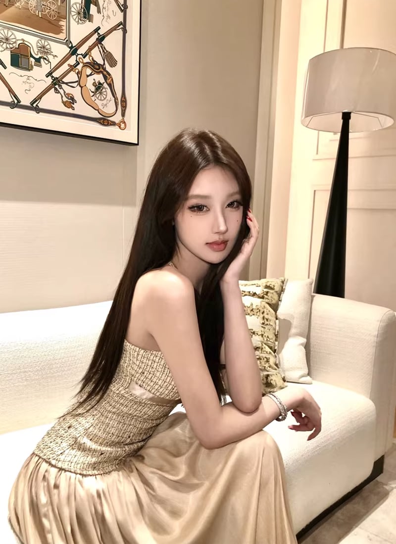 【dress】ロングチューブワンピース Q8461
