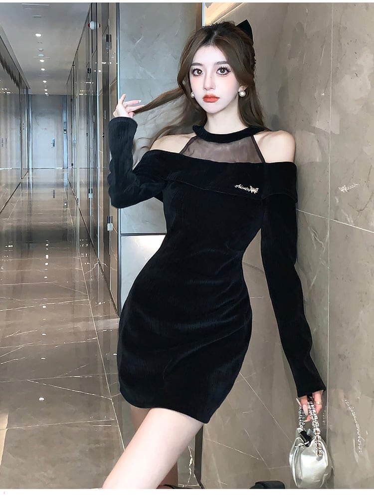 【dress】メッシュタイトミニワンピース G19251