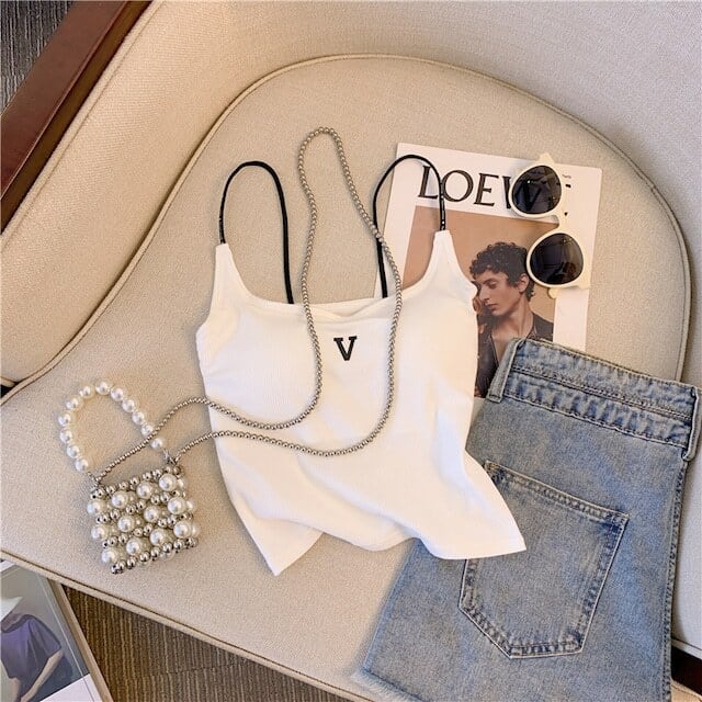 【tops】2色ニットキャミソールF7366