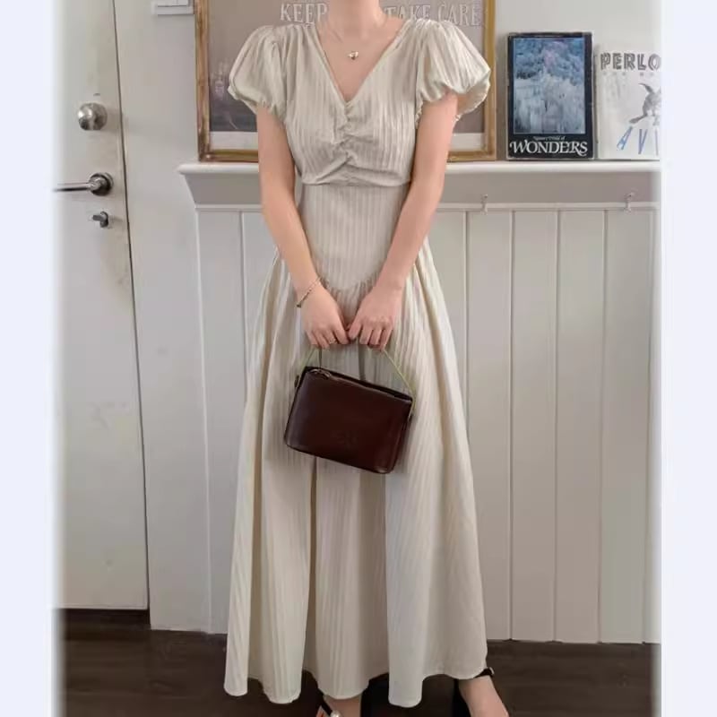 【dress】Vネックワンピース　M24039